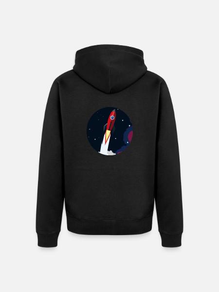 Rocket Go - Unisex Premium Bio Zip Hoodie - Schwarz