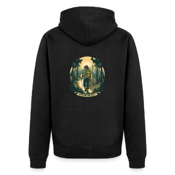 Randonnée en plein air Bushcraft Nature Lovers - Veste à capuche bio Premium Unisexe - noir - Dos - Nico (187cm)