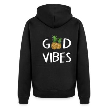 Bonnes vibrations - Veste à capuche bio Premium Unisexe - noir - Dos - Nico (187cm)