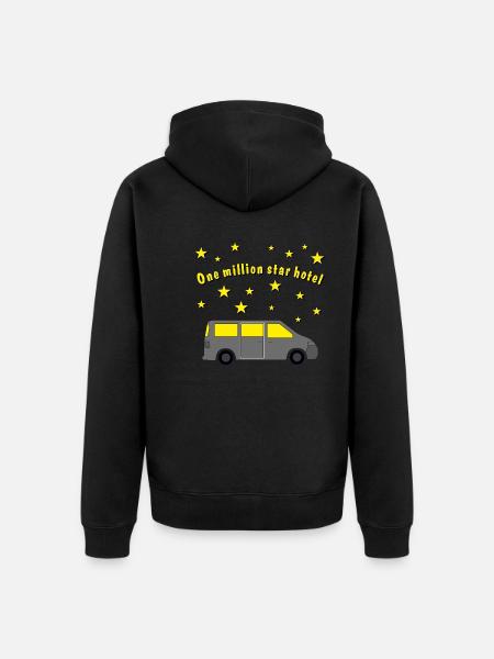 one million star hotel - Unisex Premium Organic Zip Hoodie - black