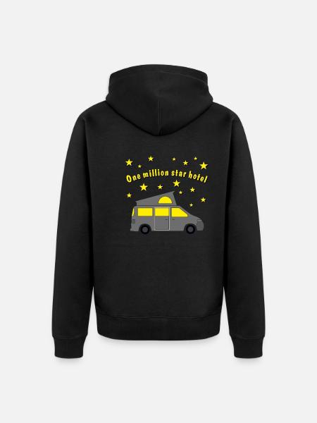 one million star hotel - Unisex Premium Organic Zip Hoodie - black