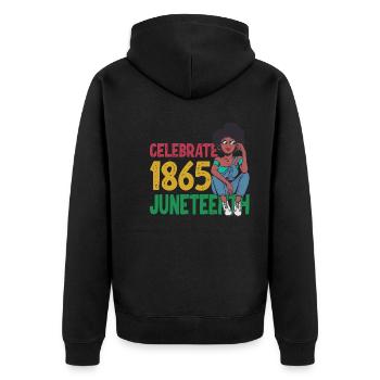 Juneteenth - Veste à capuche bio Premium Unisexe - noir - Dos - Nico (187cm)