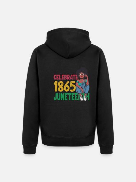 Juneteenth - Unisex Premium Organic Zip Hoodie - black