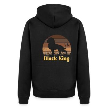 Black King - Unisex Premium Organic Zip Hoodie - black - Back - Nico (187cm)