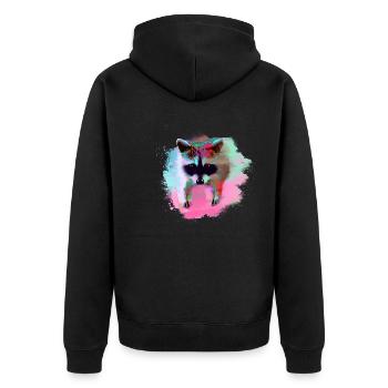 raccoon,bear,graffiti,painting,colorful,fruit - Unisex Premium Organic Zip Hoodie - black - Back - Nico (187cm)