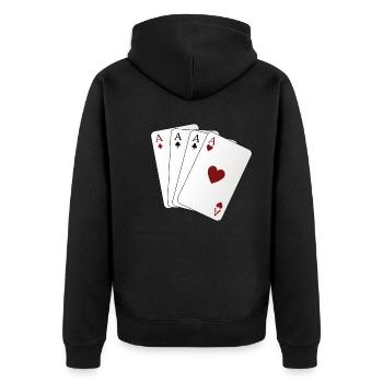 Playing Cards Ace - Unisex Premium Organic Zip Hoodie - black - Back - Nico (187cm)