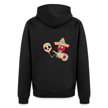 Dia de muertos,Mariachi,Costume,Jour des Morts,Masque - Veste à capuche bio Premium Unisexe - noir - Dos - Nico (187cm)
