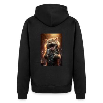 Cat Heavy Metal Chanteur Rock Cool Guitare Musique - Veste à capuche bio Premium Unisexe - noir - Dos - Nico (187cm)
