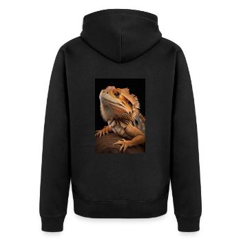 Lézards dragons barbus reptile - Veste à capuche bio Premium Unisexe - noir - Dos - Nico (187cm)