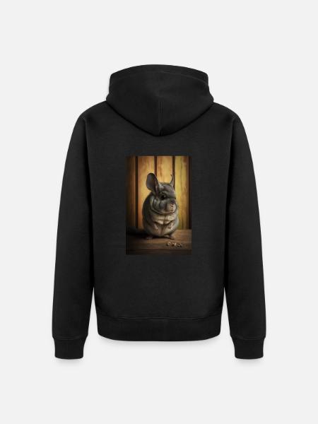 Chinchilla Realistic Animal - Unisex Premium Organic Zip Hoodie - black