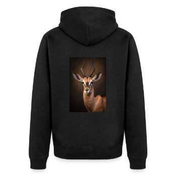 Gazelle safari Africa animal - Unisex Premium Organic Zip Hoodie - black - Back - Nico (187cm)