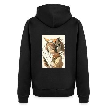 Anime Cat Girl Manga Otaku Waifu - Veste à capuche bio Premium Unisexe - noir - Dos - Nico (187cm)