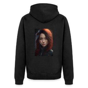 Anime Girl Anime Girl Waifu Otaku Beautiful - Veste à capuche bio Premium Unisexe - noir - Dos - Nico (187cm)