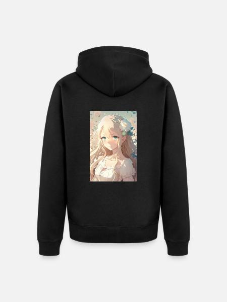 Anime Girl Anime Girl Waifu Otaku Beautiful - Veste à capuche bio Premium Unisexe - noir