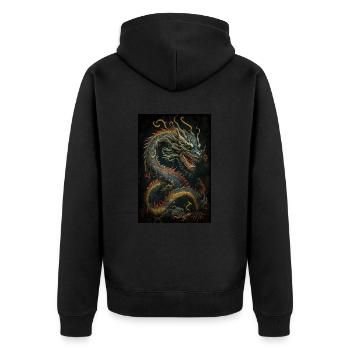 Dragon japonais Dragon chinois - Veste à capuche bio Premium Unisexe - noir - Dos - Nico (187cm)