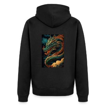 Dragon japonais Dragon chinois - Veste à capuche bio Premium Unisexe - noir - Dos - Nico (187cm)