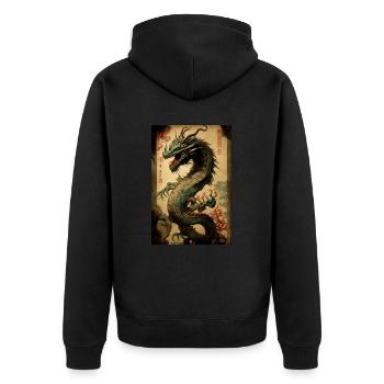 Dragon japonais Dragon chinois - Veste à capuche bio Premium Unisexe - noir - Dos - Nico (187cm)