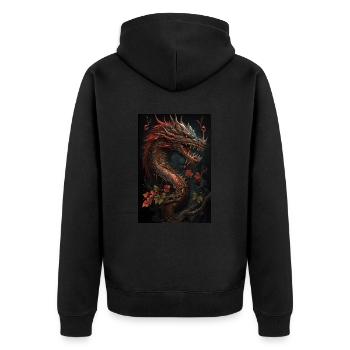 Dragon japonais Dragon chinois - Veste à capuche bio Premium Unisexe - noir - Dos - Nico (187cm)