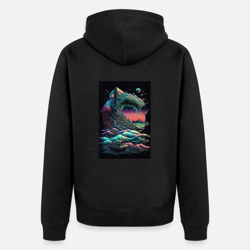 Joueur de jeu rétro - Veste à capuche bio Premium Unisexe - noir
