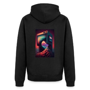 Retro Gaming Gamer Futuriste - Veste à capuche bio Premium Unisexe - noir - Dos - Nico (187cm)