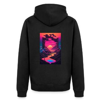 Retro Gaming Gamer Futuriste - Veste à capuche bio Premium Unisexe - noir - Dos - Nico (187cm)