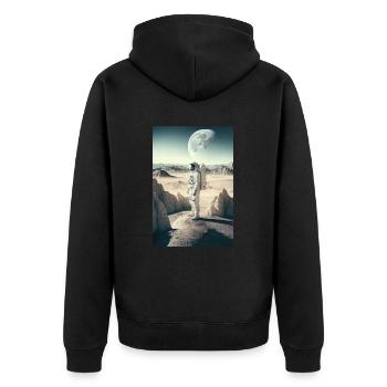 Astronaute Paysage désertique Espace Lunaire - Veste à capuche bio Premium Unisexe - noir - Dos - Nico (187cm)