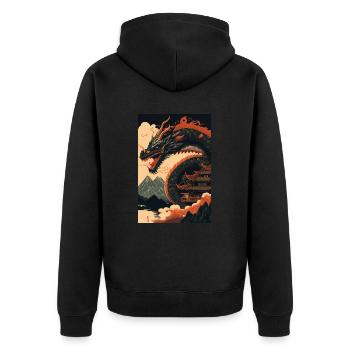 Dragon japonais Dragon chinois - Veste à capuche bio Premium Unisexe - noir - Dos - Nico (187cm)