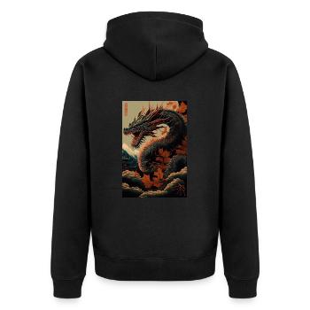 Dragon japonais Dragon chinois - Veste à capuche bio Premium Unisexe - noir - Dos - Nico (187cm)