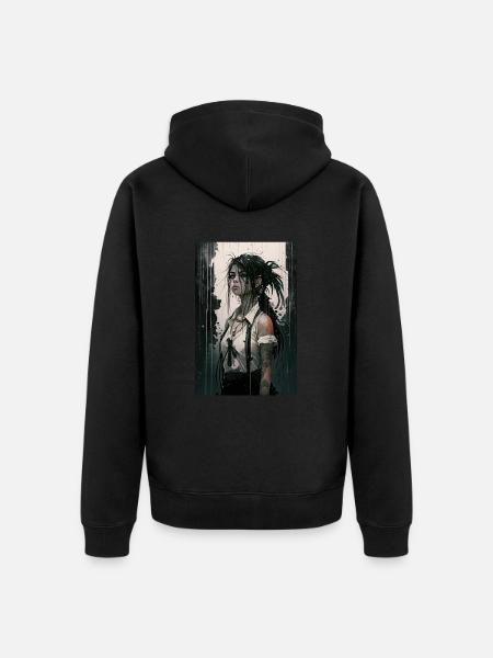 Gothic Mädchen Anime Emo Meisje - Uniseks Premium bio ziphoodie - zwart