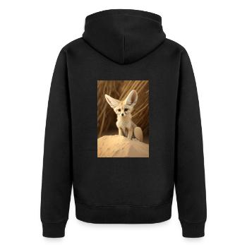 Fennec Desert Fox Animal Africa - Unisex Premium Organic Zip Hoodie - black - Back - Nico (187cm)