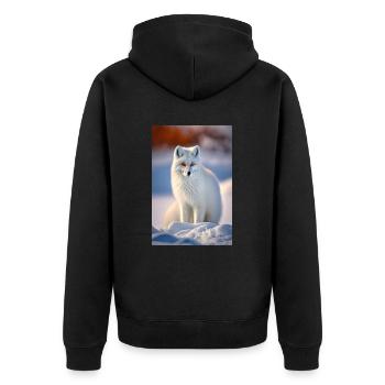 Polarfuchs - Unisex Premium Bio Zip Hoodie - Schwarz - Hinten - Nico (187cm)