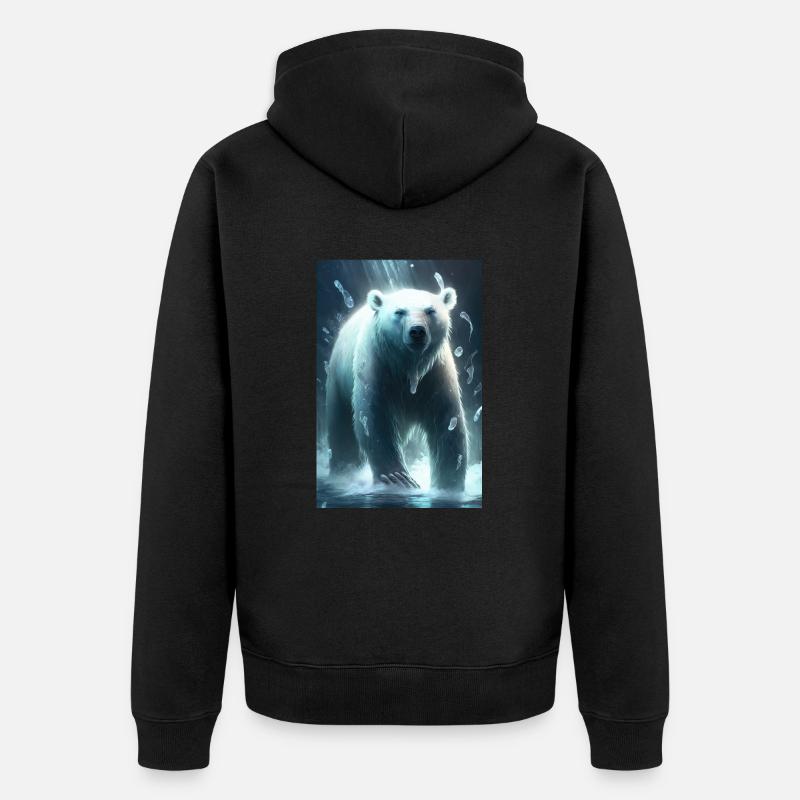 Ours blanc - Veste à capuche bio Premium Unisexe - noir