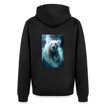 Polar bear - Unisex Premium Organic Zip Hoodie - black - Back - Nico (187cm)