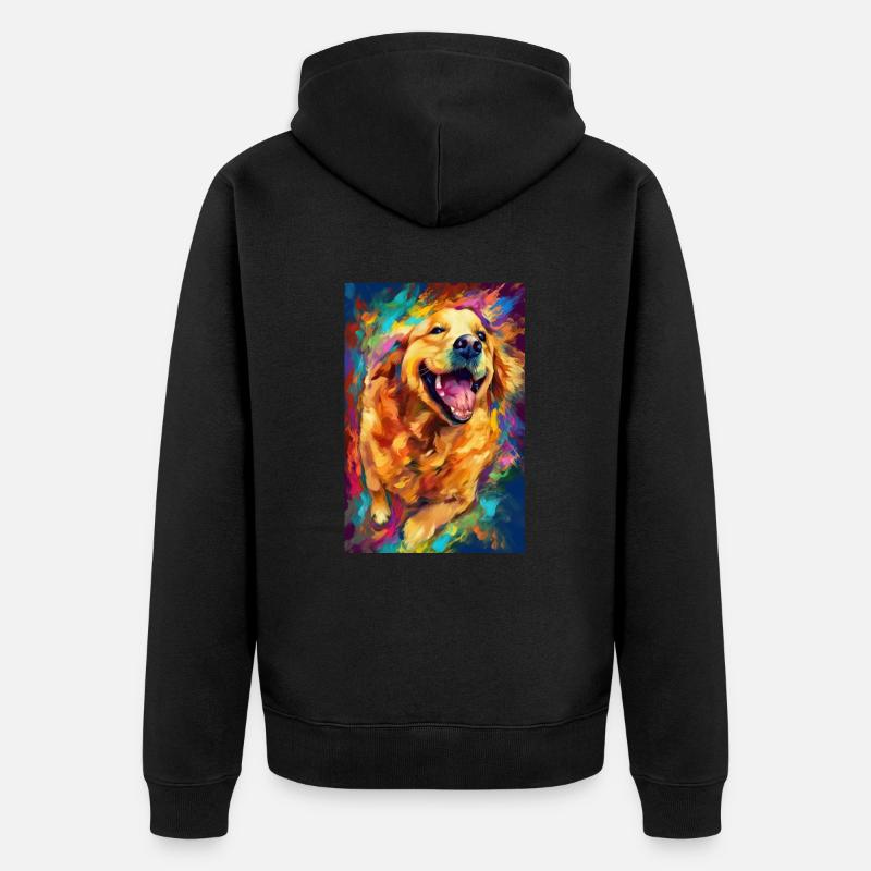 Labrador Golden Retriever - Veste à capuche bio Premium Unisexe - noir