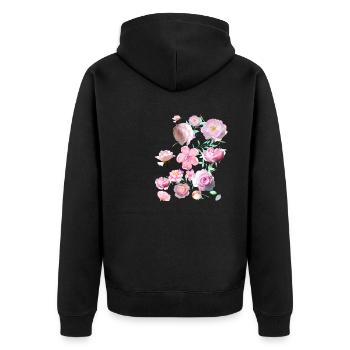 Roses, Flowers, Flower, Floral, Flower - Unisex Premium Organic Zip Hoodie - black - Back - Nico (187cm)