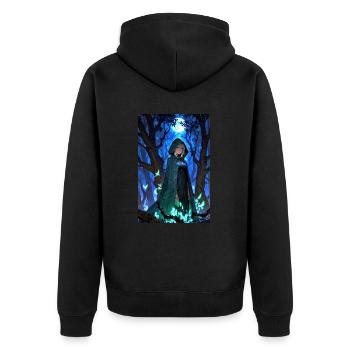 Anime Fille Magicien Fantômes - Veste à capuche bio Premium Unisexe - noir - Dos - Nico (187cm)