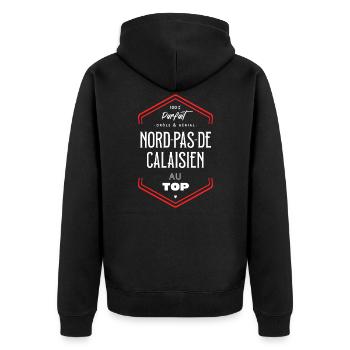 Nord pas de calaisien parfait et au top - Veste à capuche bio Premium Unisexe - noir - Dos - Nico (187cm)