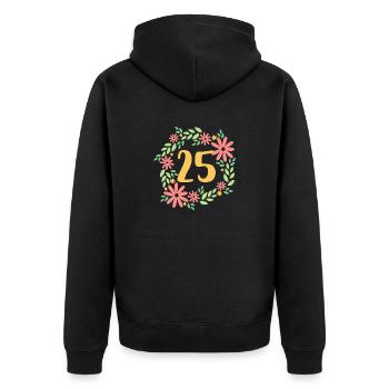 25th Birthday Gift - Unisex Premium Organic Zip Hoodie - black - Back - Nico (187cm)
