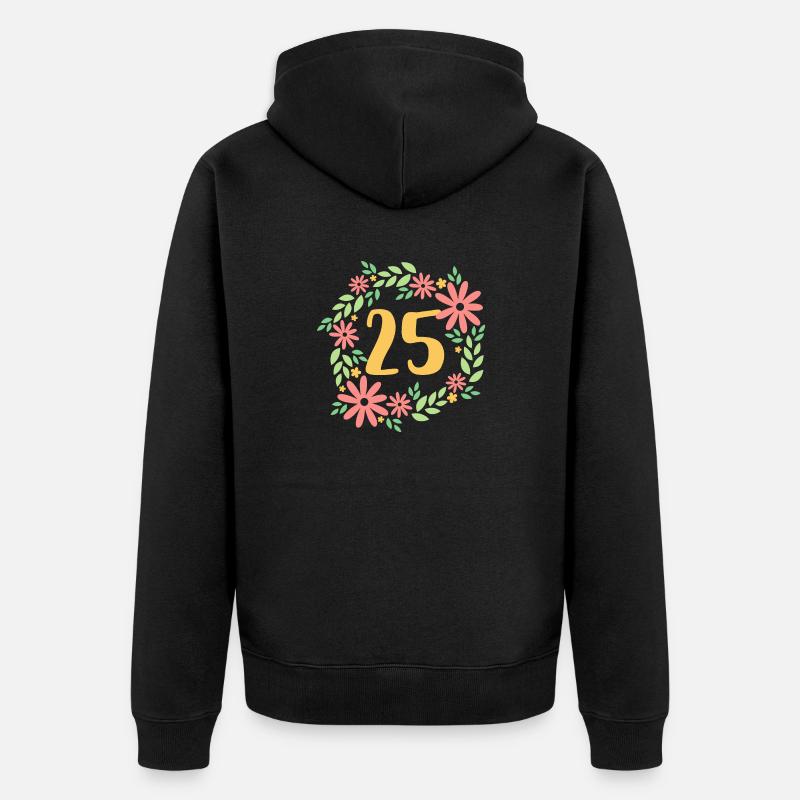 Cadeau de 25e anniversaire - Veste à capuche bio Premium Unisexe - noir