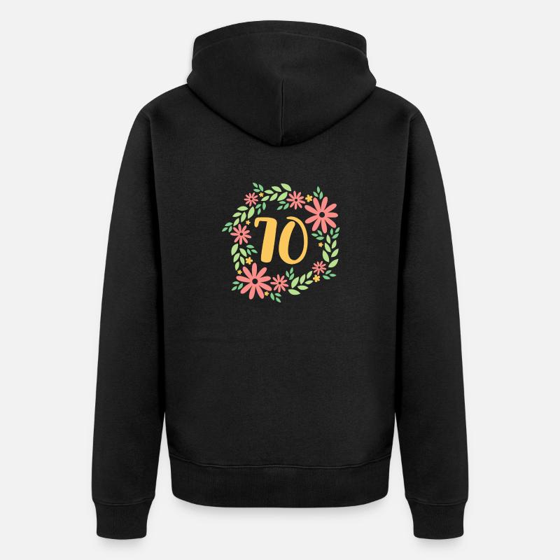 Cadeau du 70e anniversaire - Veste à capuche bio Premium Unisexe - noir