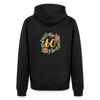 Cadeau du 60e anniversaire - Veste à capuche bio Premium Unisexe - noir - Dos - Nico (187cm)