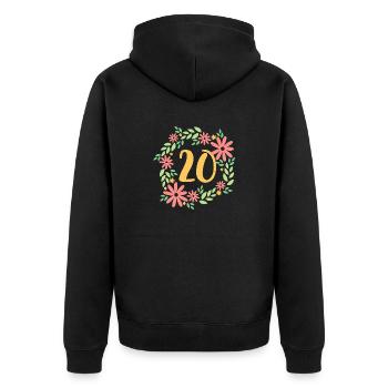 20th Birthday Gift - Unisex Premium Organic Zip Hoodie - black - Back - Nico (187cm)