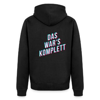 das wars komplett gamer spruch streamer sprüche - Unisex Premium Bio Zip Hoodie - Schwarz - Hinten - Nico (187cm)