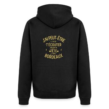 Mentalement je suis à Bordeaux - Veste à capuche bio Premium Unisexe - noir - Dos - Nico (187cm)