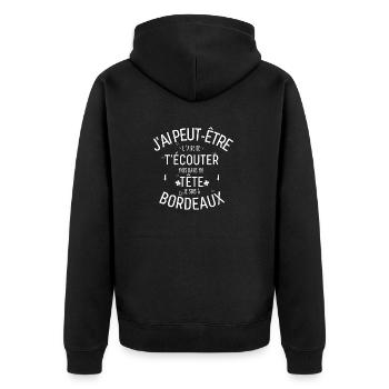 Dans ma Tête je suis à Bordeaux - Veste à capuche bio Premium Unisexe - noir - Dos - Nico (187cm)