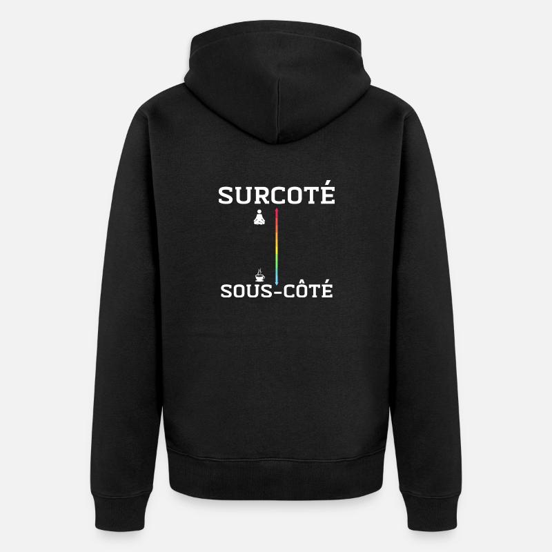 Caféine vs. Méditation - Veste à capuche bio Premium Unisexe - noir