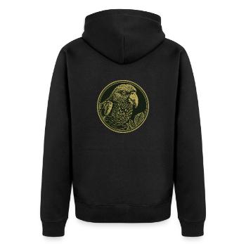 Portrait de perroquet - Veste à capuche bio Premium Unisexe - noir - Dos - Nico (187cm)