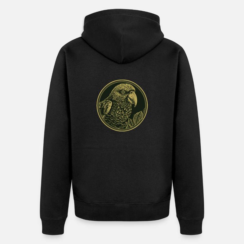 Portrait de perroquet - Veste à capuche bio Premium Unisexe - noir
