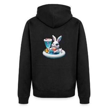 Cocktail Bunny - Unisex Premium Bio Zip Hoodie - Schwarz - Hinten - Nico (187cm)