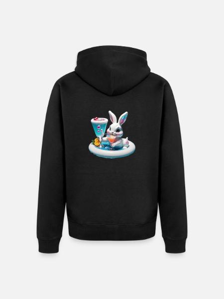 Cocktail Bunny - Unisex Premium Bio Zip Hoodie - Schwarz